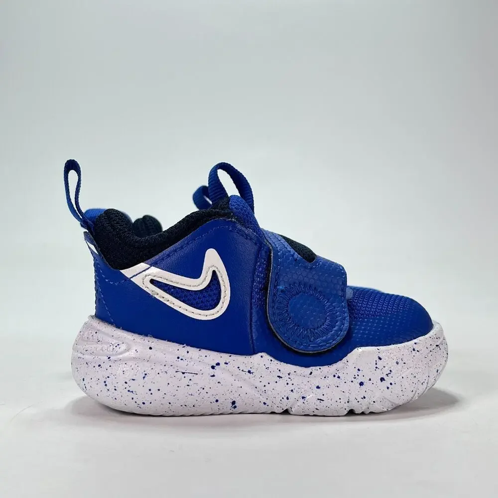 Nike Team Hustle D 11 Hyper Royal White Basketball Shoes DV8996-400 Kids Size 4C